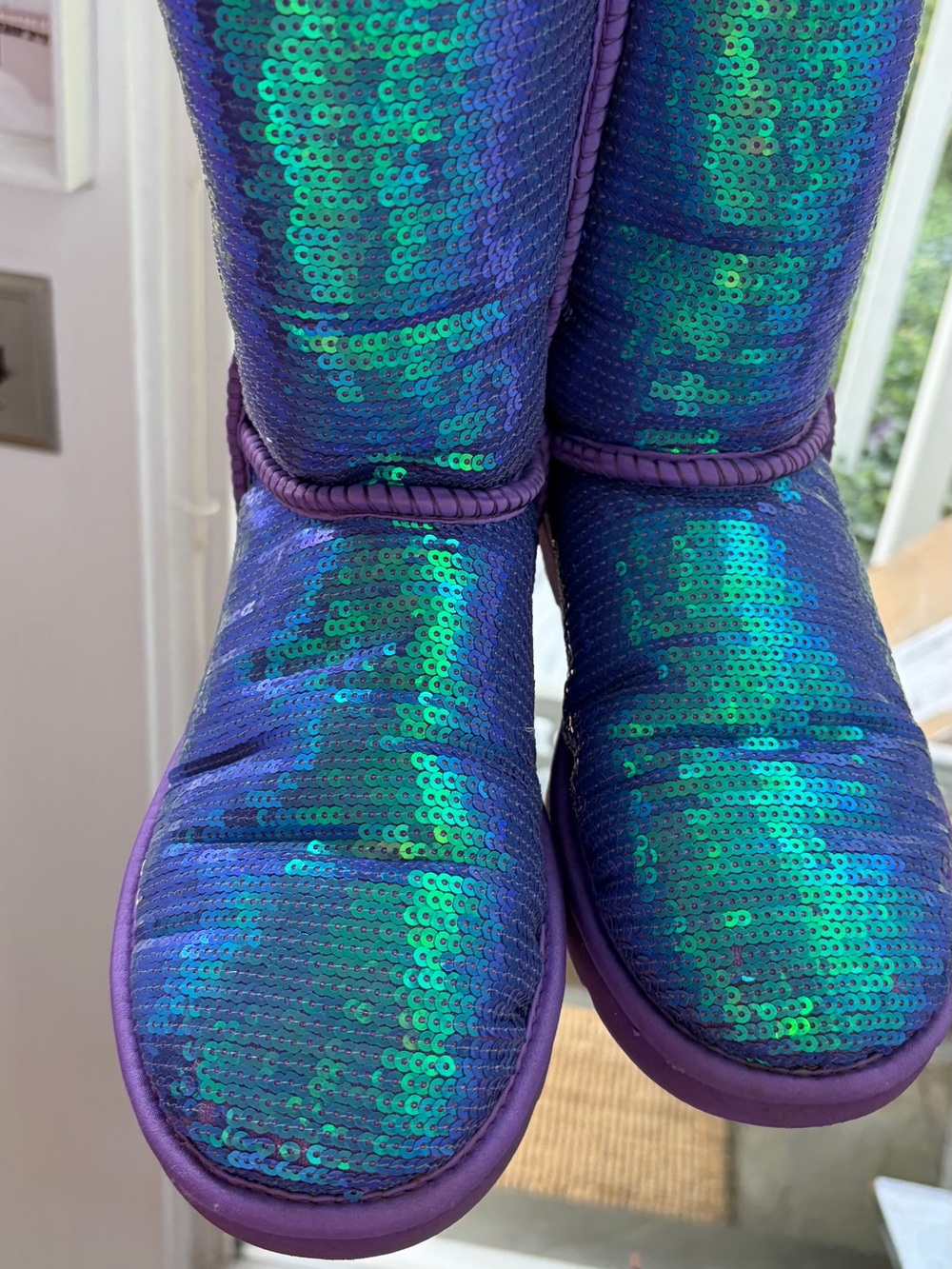UGG Purple Sequin Teal Iridescent Short Boots